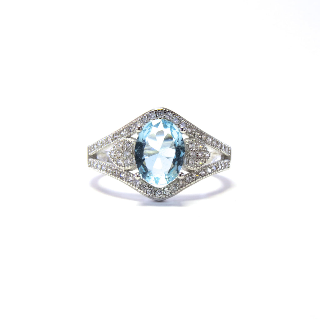 Sterling Silver Blue Anastacia Ring