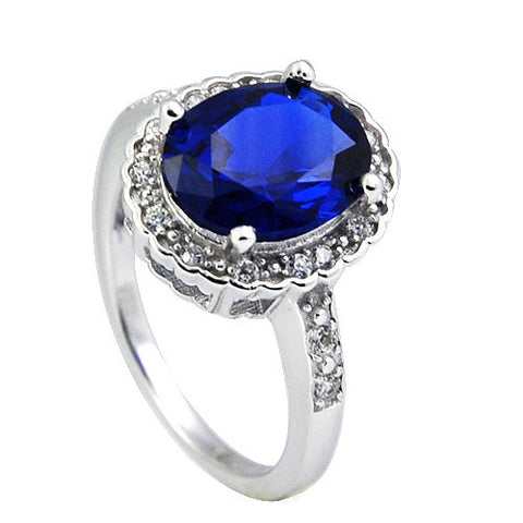 Sterling Silver Blue Katherine Ring