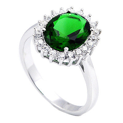Sterling Silver Green Florencia Ring